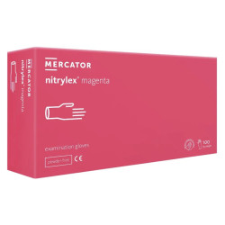 MERCATOR-Rękawiczki nitryl ciemny róż M - 1