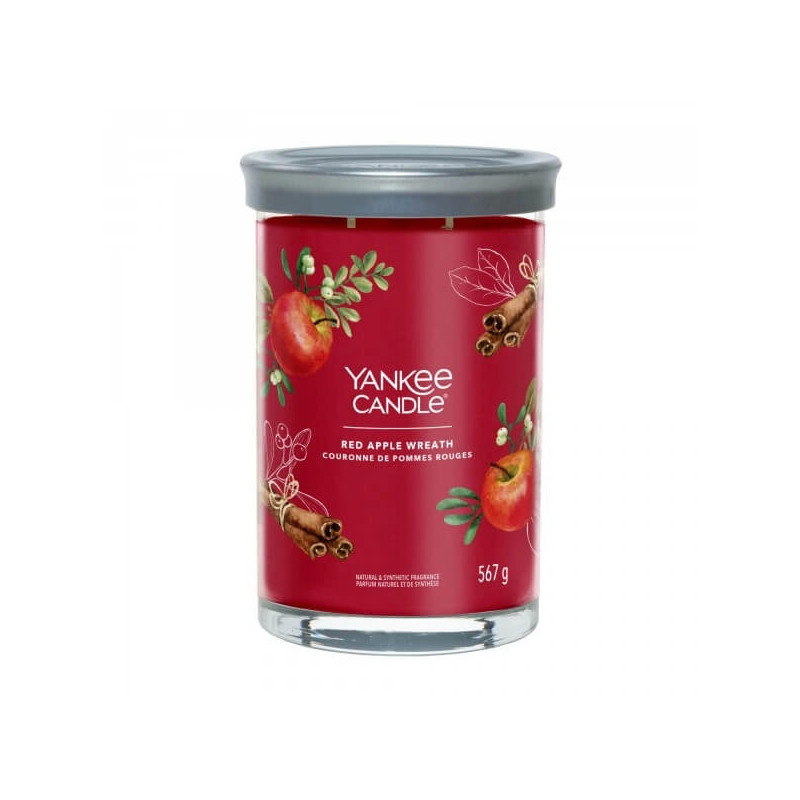 YC-Świeca Tumkbler z dwoma knotami Red  Apple Wreath 567g - 3