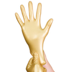 Beaute-Rękawice nitrylowe Beauty Luxe  Gold M 50 SZTUK - 1