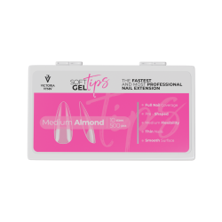 vv-SOFT GEL TIPS Short Medium Almond  Tipsy Średni Migdał - 1