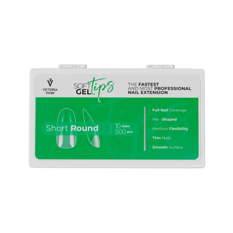 vv-SOFT GEL TIPS Short Round Tips Krótki  Owal - 1