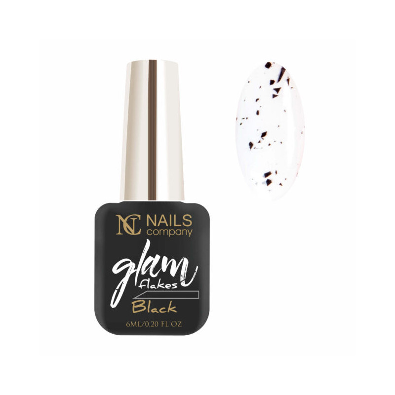 Nails Company - top glam flakes black 6ml