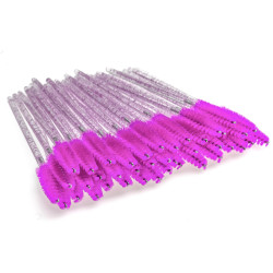 Clavier-Szczoteczki do rzęs brokat/róż  50szt - 3
