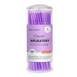 Clavier-Mikroszczoteczki/aplikatory  fiolet 100szt - 1