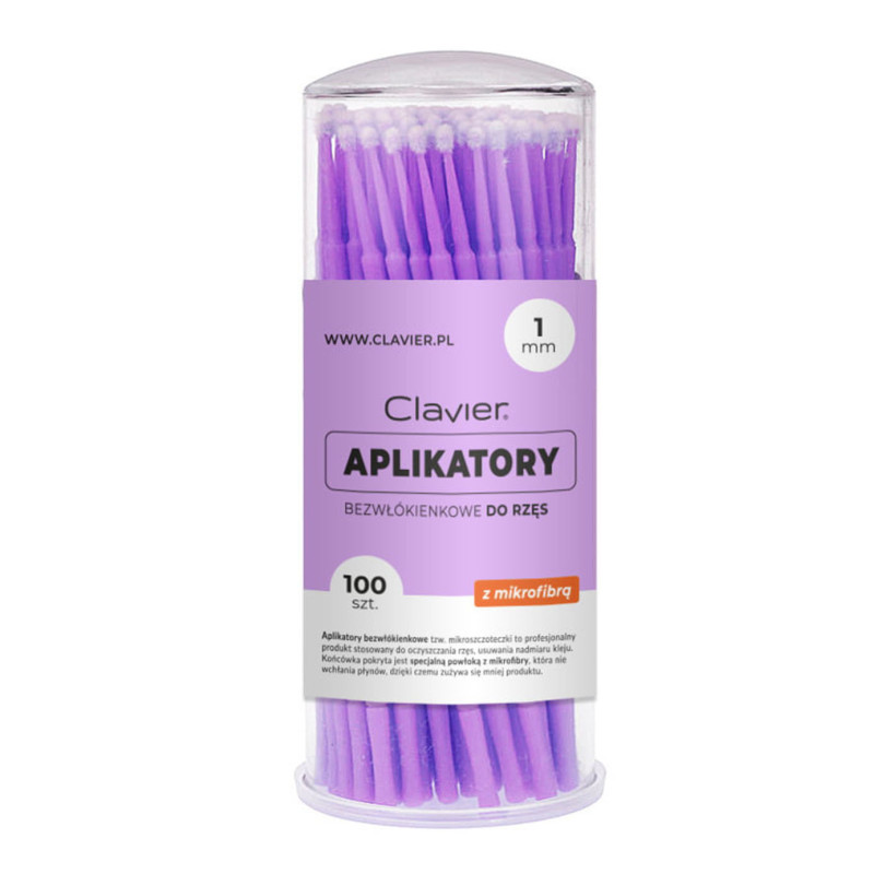 Clavier-Mikroszczoteczki/aplikatory  fiolet 100szt - 1