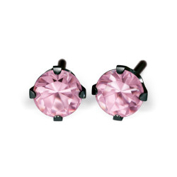 kol-System75 4mm Cubic Zirconia różowa  w pazurkach kolor czarny 7517-0150 - 1