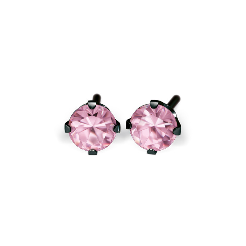 kol-System75 4mm Cubic Zirconia różowa  w pazurkach kolor czarny 7517-0150 - 1
