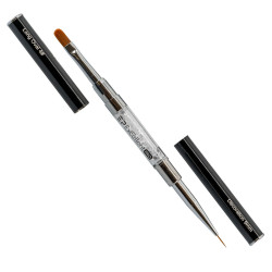Excellent PRO-Pędzel 2in1 z cyrkoniami  Long Oval 4 Deco9 - 1