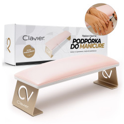 Clavier - Podpórka pod dłonie do manicure, prostokątna super soft, jasny róż-złota