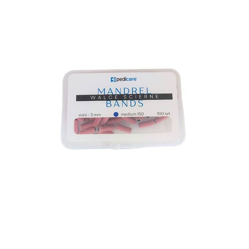 Pedicare - Walce ścierne mini gradacja 150 różowe 3mm, 100szt