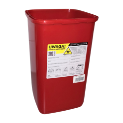 Ricco Nails - Pojemnik na odpady medyczne, prostokątny, czerwony, 5l