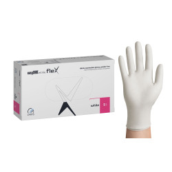 ZARYS - easyCARE nitrile FLEX - Rękawice diagnostyczne, nitrylowe, bezpudrowe - white S