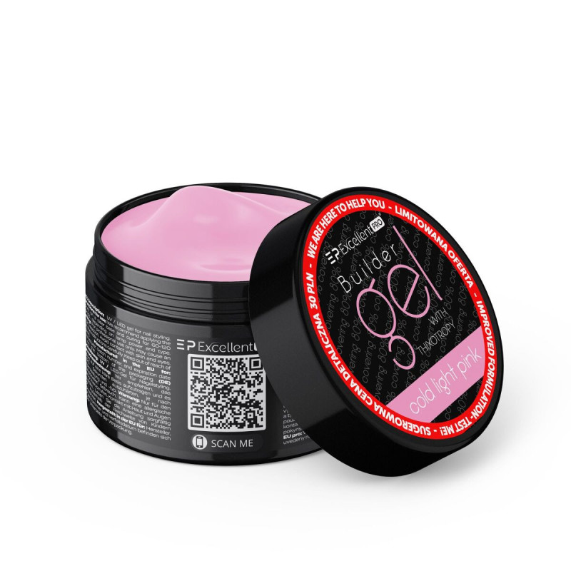 Excellent PRO - Builder gel with thixotropy cold light pink, 50g