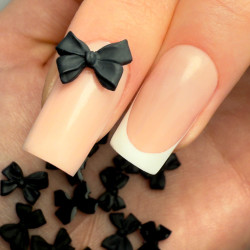 Molly Nails - Ozdoby do paznokci kokardki 3D czarne, 100szt