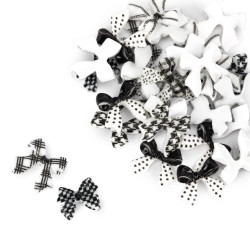 Molly Nails - Ozdoby do paznokci kokardki 3D biało-czarne, 30szt