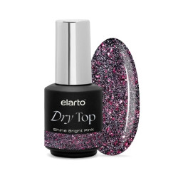 Elarto - Dry Top Shine - Top hybrydowy z efektem blasku Bright Pink, 7ml