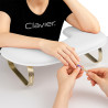 Clavier - Podpórka pod dłonie do manicure owal - miękka, biało-złota