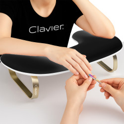 Clavier - Podpórka pod dłonie do manicure owal - miękka, czarno-złota