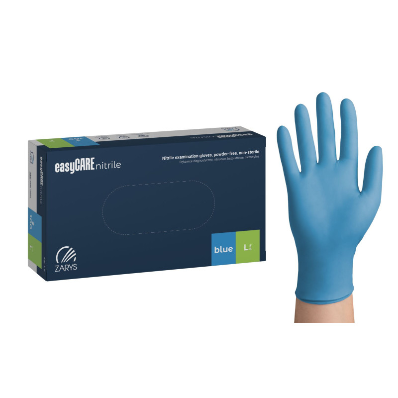 ZARYS - easyCARE nitrile - Rękawice diagnostyczne, nitrylowe, bezpudrowe - Blue L