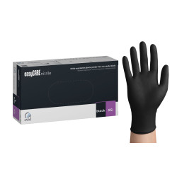 ZARYS - easyCARE nitrile - Rękawice diagnostyczne, nitrylowe, bezpudrowe - Black XS