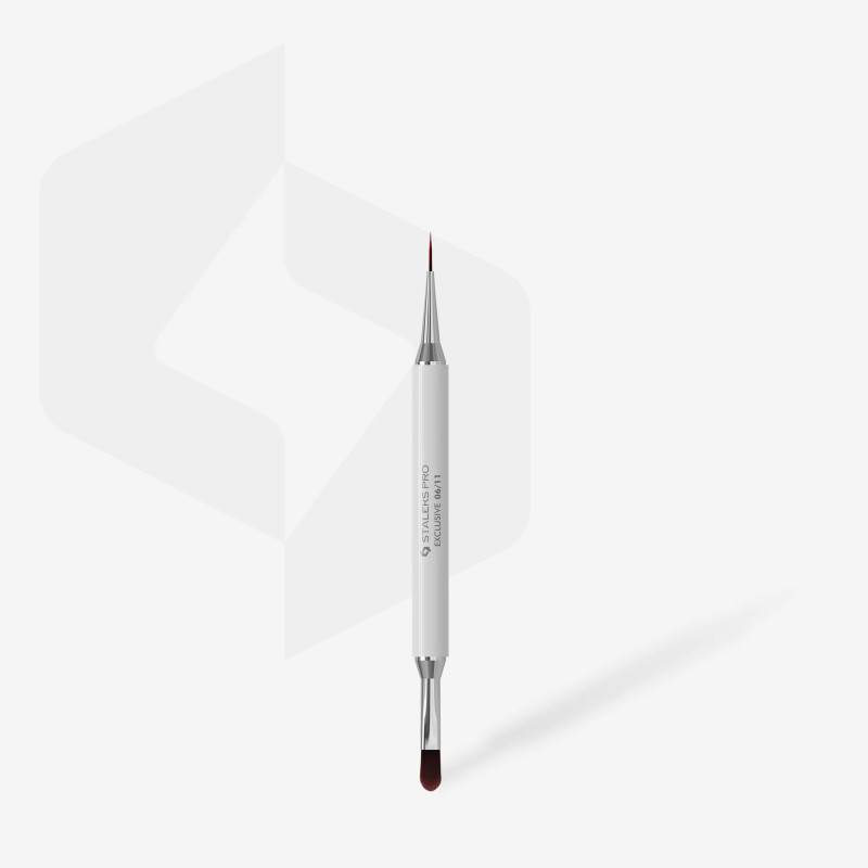 Staleks - EXCLUSIVE - 06/11 Dwustronny pędzel do żelu, 11 mm / liner 12 mm