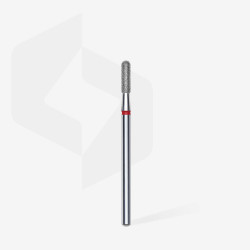 Staleks - EXPERT - Frez diamentowy cylinder zaokrąglony czerwony, średnica 2,3 mm, część robocza 8 mm
