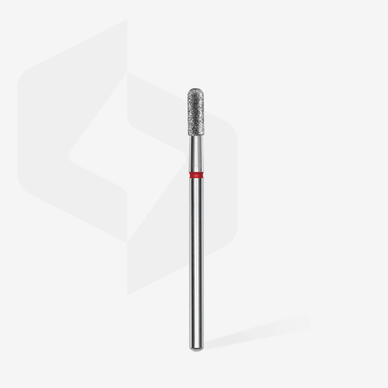 Staleks - EXPERT - Frez diamentowy Cylinder zaokrąglony czerwony, średnica 2,3 mm, część robocza 6,5 mm