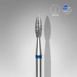 Staleks - EXPERT - Frez diamentowy płomień niebieski, średnica 2,3 mm, część robocza 8 mm