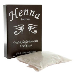 Henna szczecińska w proszku do farbowania brwi i rzęś 25g brąz