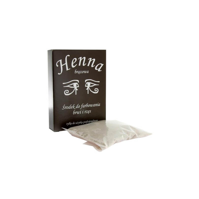 Henna szczecińska w proszku do farbowania brwi i rzęś 25g brąz