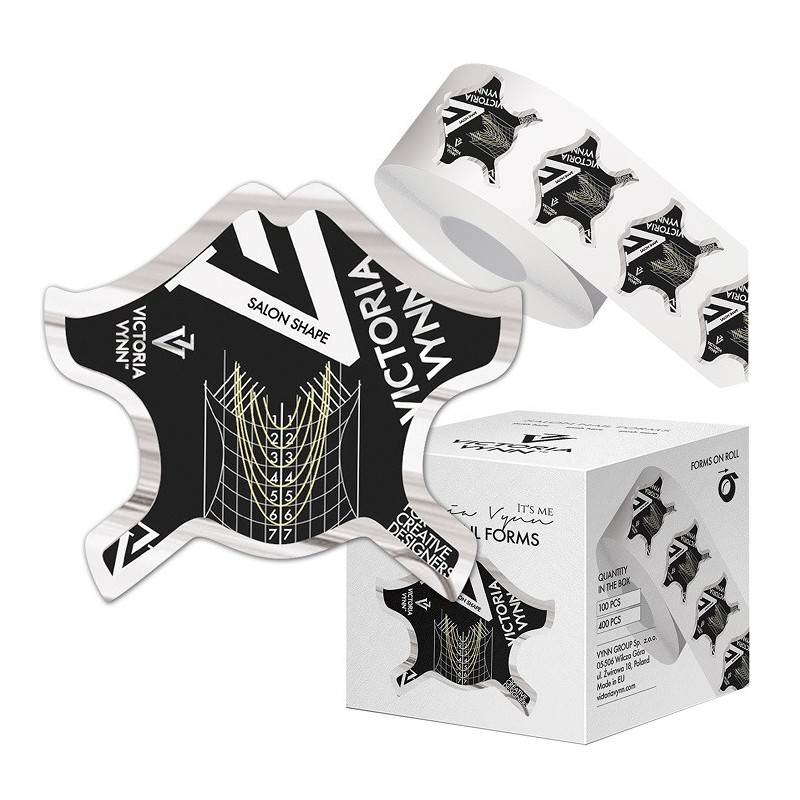 VICTORIA VYNN SALON NAIL FORMS Formy do budowania paznokci czarne 400szt - 1