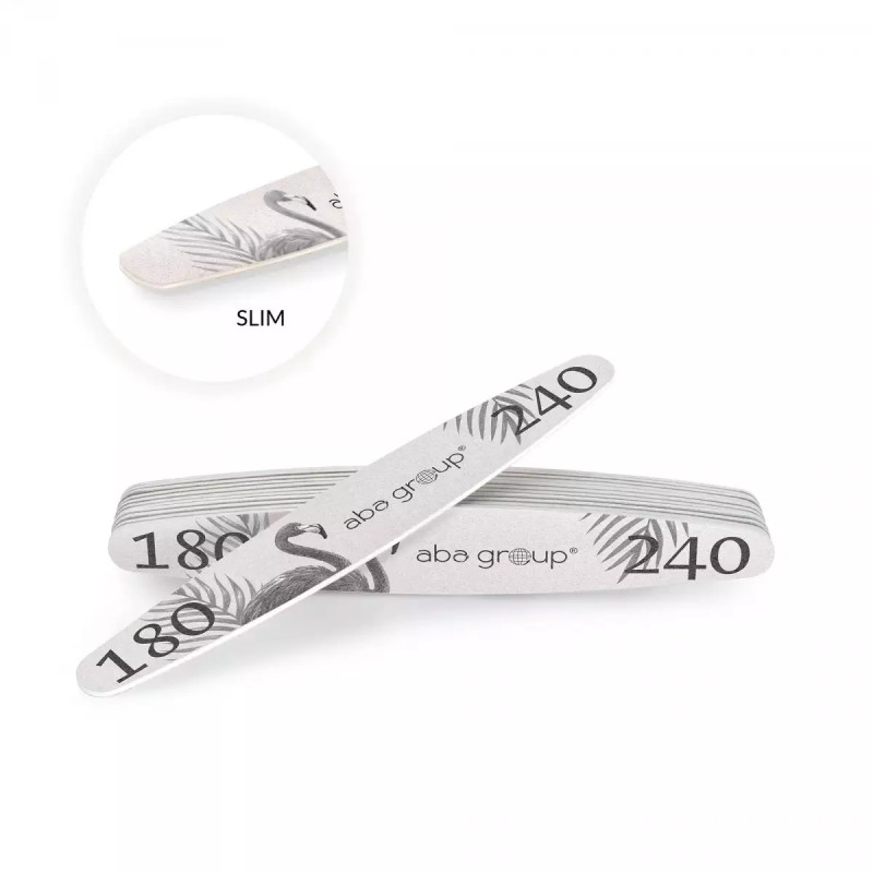 Aba Group - 50 sztuk Pilników do paznokci FLAMING PÓŁKSIĘŻYC 180/240 SLIM