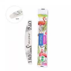 Aba Group - Bezpieczny PAKIET Pilnik do paznokci FLAMING PÓŁKSIĘŻYC 180/240 SLIM