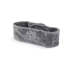 APIS Welurowa opaska kosmetyczna szara z logo - 1