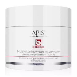 CHERRY KISS APIS Multiwitaminowy peeling cukrowy z liofilizowanymi wiśniami i acerolą 220g - 1