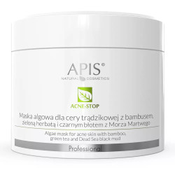 ACNE-STOP APIS maska algowa dla cery trądzikowej z bambusem zieloną herbatą i czarnym błotem 100g - 1