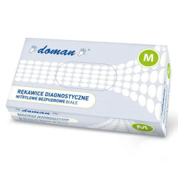 DOMAN Rękawice nitrylowe białe rozmiar M