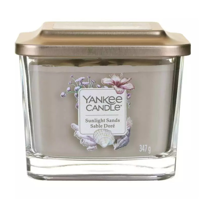 Yankee Candle - kwadratowa świeca z trzema knotami Sunlight Sands 347g