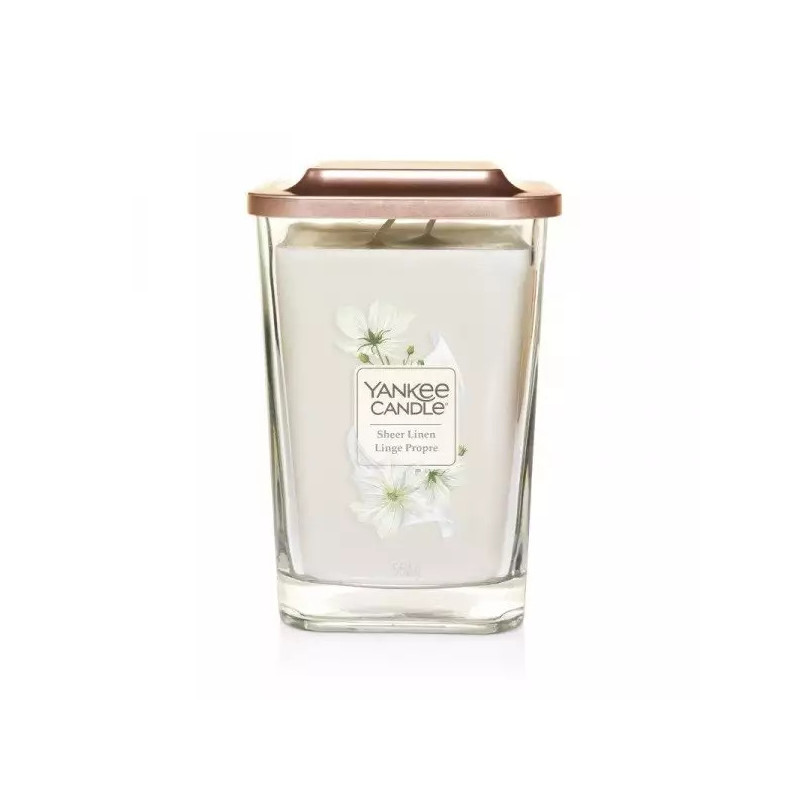 Yankee Candle - ELEVATION Duża kwadratowa świeca zapachowa Sheer Linen 552g