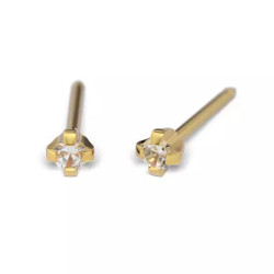 Studex Kolczyki System75 3mm Cubic Zirconia w pazurkach kolor złoty 7531-0100 - 1
