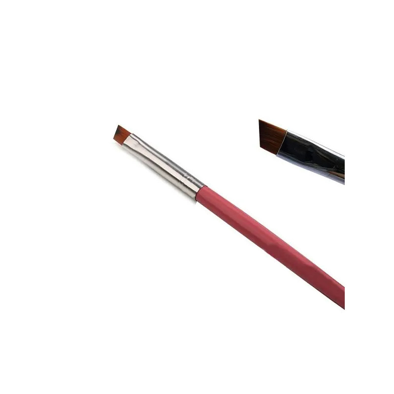 LALILL SOLIDNY PĘDZELEK DO ŻELU RÓŻOWY SKOŚNY NR. 6